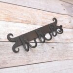 Hand Forged Iron 6 Hook Wall Coat Rack with Decorative Scroll Ends, Rustic Farmhouse Heavy Duty Wall Mounted Organizer