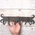 Hand Forged Iron 6 Hook Wall Coat Rack – Rustic Farmhouse Heavy Duty Wall Mounted Coat, Hat & Towel Hook Organizer - Image 7