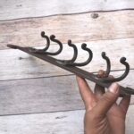 Hand Forged Iron 6 Hook Wall Coat Rack – Rustic Farmhouse Heavy Duty Wall Mounted Coat, Hat & Towel Hook Organizer - Image 9