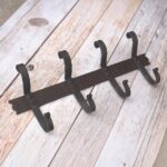 Hand Forged Iron Wall Mounted Coat Rack with 4 Hooks – Rustic Farmhouse Entryway Coat & Hat Rack - Image 3