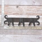 Hand Forged Iron 6 Hook Wall Coat Rack – Rustic Farmhouse Heavy Duty Wall Mounted Coat, Hat & Towel Hook Organizer - Image 12