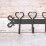 Hand Forged Iron Heart Wall Coat Rack – Rustic Farmhouse 3 Hook Wall Mounted Coat, Hat & Key Holder – Vintage Heavy Duty Iron Organizer - Image 3