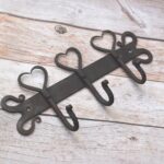 Hand Forged Iron Heart Wall Coat Rack – Rustic Farmhouse 3 Hook Wall Mounted Coat, Hat & Key Holder – Vintage Heavy Duty Iron Organizer - Image 4
