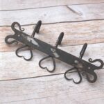 Hand Forged Iron Heart Wall Coat Rack – Rustic Farmhouse 3 Hook Wall Mounted Coat, Hat & Key Holder – Vintage Heavy Duty Iron Organizer - Image 5
