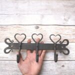Hand Forged Iron Heart Wall Coat Rack – Rustic Farmhouse 3 Hook Wall Mounted Coat, Hat & Key Holder – Vintage Heavy Duty Iron Organizer - Image 7