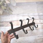 Hand Forged Iron Wall Mounted Coat Rack with 4 Hooks – Rustic Farmhouse Entryway Coat & Hat Rack - Image 7