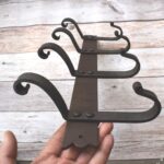 Hand Forged Iron Wall Mounted Coat Rack with 4 Hooks – Rustic Farmhouse Entryway Coat & Hat Rack - Image 9