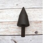Heavy duty steel stepped cone mandrel hardy tool for anvil used for ring forming, tube expanding, blacksmithing and metal shaping.