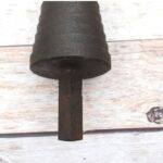 Heavy duty steel stepped cone mandrel hardy tool for anvil used for ring forming, tube expanding, blacksmithing and metal shaping.