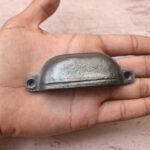 Plain cast iron cup pull handles with antique black finish for cabinets, drawers, and furniture 6 Pcs - Image 5