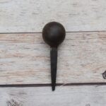 Solid steel ball stake hardy tool for anvil used for jewelry making, metal raising, doming, blacksmithing, and precision metal forming.