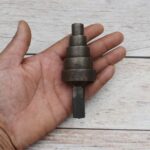 Premium solid steel stepped cone mandrel hardy tool for anvils. Precision metal forming stake for ring sizing, tube expanding, jewelry making, blacksmithing, silversmithing, and forging.
