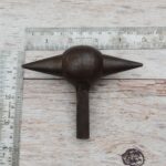 Solid steel double cone mandrel stake with center forming ball and square shank for jewelry making and blacksmithing.