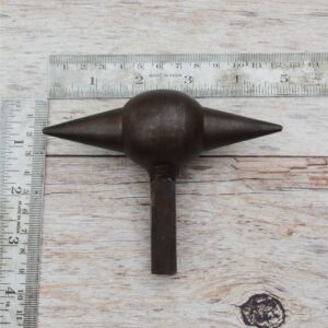 Solid steel double cone mandrel stake with center forming ball and square shank for jewelry making and blacksmithing.