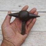 Solid steel double cone mandrel stake with center forming ball and square shank for jewelry making and blacksmithing.