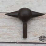 Solid steel double cone mandrel stake with center forming ball and square shank for jewelry making and blacksmithing.