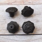 Vintage Cast Iron Flower Cabinet Knobs Set of 10 , Rustic Drawer Knobs - Image 6
