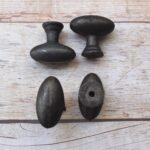 Rustic Oval Cabinet Knobs Cast Iron – Set of 10 Vintage Drawer Knobs with Mounting Screws - Image 6