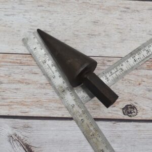Solid steel cone mandrel hardy tool for anvil used for ring forming, jewelry making, blacksmithing, and precision metal shaping.