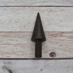 Solid steel cone mandrel hardy tool for anvil used for ring forming, jewelry making, blacksmithing, and precision metal shaping.