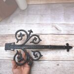 Decorative Cast Iron Fleur-de-Lis Strap Hinges | Rustic Barn Door Gate Hinge 2 Pcs Lot - Image 4