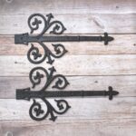 Decorative Cast Iron Fleur-de-Lis Strap Hinges | Rustic Barn Door Gate Hinge 2 Pcs Lot - Image 5