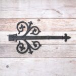 Decorative Cast Iron Fleur-de-Lis Strap Hinges | Rustic Barn Door Gate Hinge 2 Pcs Lot - Image 8