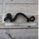 black painted cast iron rattlesnake door pull handle for barn doors, gates, cabinets, wardrobes, and rustic furniture.