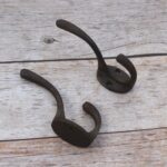 Set of 6 Vintage Cast Iron Double Wall Hooks – Rustic Coat & Hat Storage