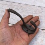 Set of 6 Vintage Cast Iron Double Wall Hooks – Rustic Coat & Hat Storage