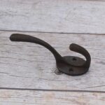 Set of 6 Vintage Cast Iron Double Wall Hooks – Rustic Coat & Hat Storage