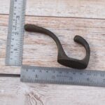 Set of 6 Vintage Cast Iron Double Wall Hooks – Rustic Coat & Hat Storage