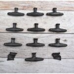 Set of 10 Twisted Rope Iron T-Handle Cabinet Knobs | Vintage Rustic Drawer Pulls for Cabinets, Dressers & Furniture