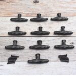 Set of 10 Twisted Rope Iron T-Handle Cabinet Knobs | Vintage Rustic Drawer Pulls for Cabinets, Dressers & Furniture