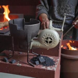 Vintage Style Forge Furnace With Hand Blower Pedal Type Handle Blacksmith