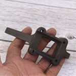 Set of 4 Cast Iron Wall Coat Hooks | Vintage Double Hooks with Decorative Backplate | Rustic Hat, Coat & Bag Hooks
