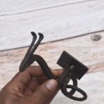 Set of 4 vintage iron door knockers with integrated pull handles and rustic finish