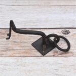 Set of 4 vintage iron door knockers with integrated pull handles and rustic finish