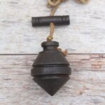 Handcrafted Vintage Iron Plumb Bob with Hanging String for Masonry, Carpentry, Surveying, and Construction