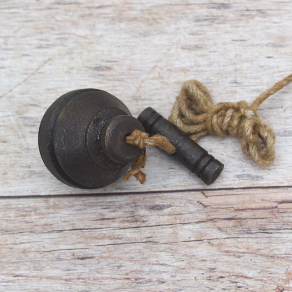 Handcrafted Vintage Iron Plumb Bob with Hanging String for Masonry, Carpentry, Surveying, and Construction