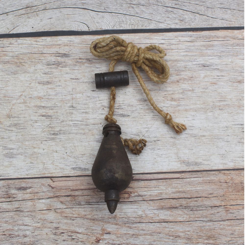 Vintage style iron leveling plumb bob tool collectible salvage rustic Miniature Tool farm Barn office decor