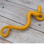 Yellow Cast Iron Rattlesnake Door Pull Handle | Decorative Snake Door Handle | Rustic Barn Door, Gate & Cabinet Pull