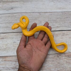 Yellow Cast Iron Rattlesnake Door Pull Handle | Decorative Snake Door Handle | Rustic Barn Door, Gate & Cabinet Pull