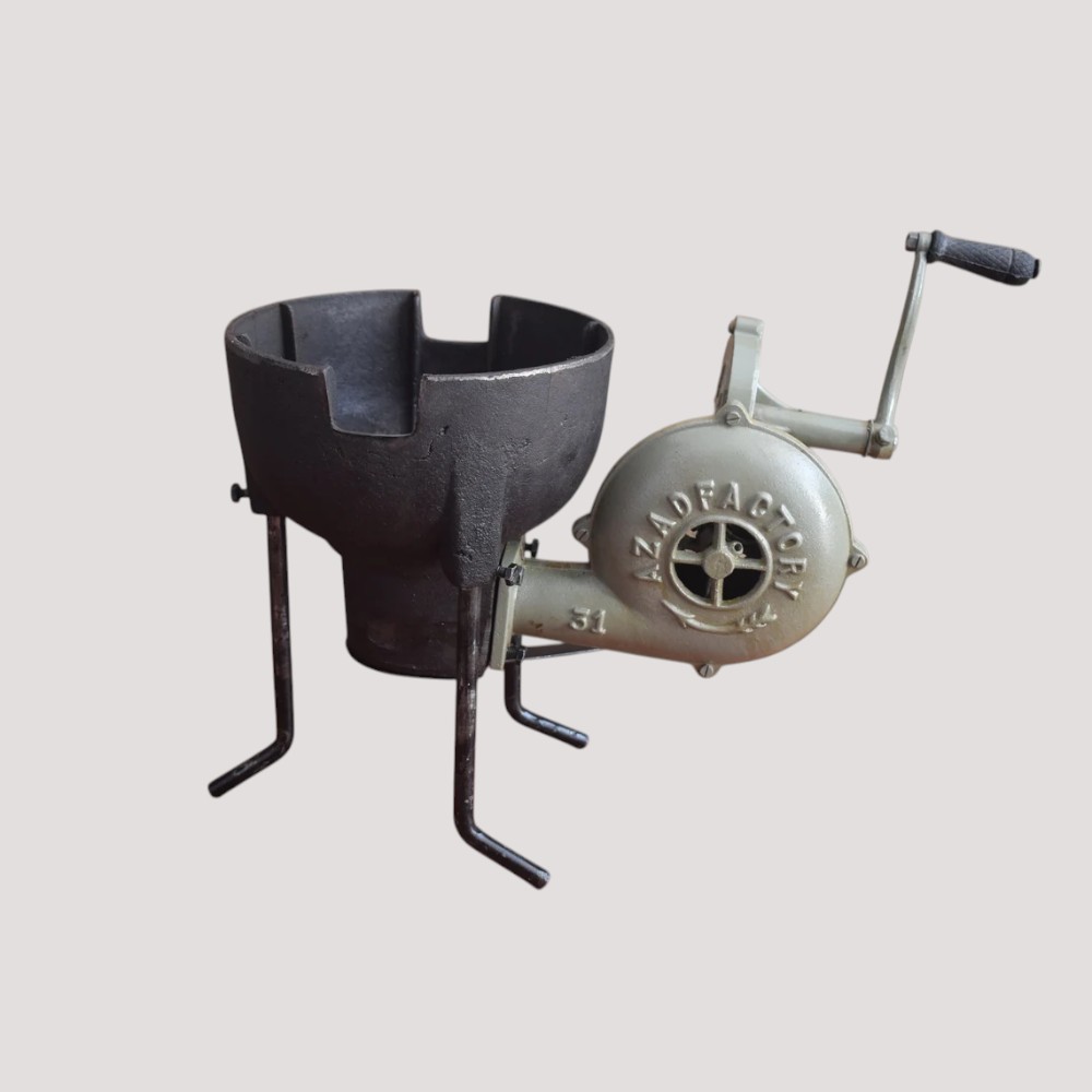 Vintage Style Forge Furnace With Hand Blower Pedal Type Handle Blacksmith