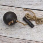 Vintage Iron Plumb Bob with String & Handle Antique Masonry, Carpentry & Surveying Tool - Image 3
