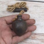 Handcrafted Vintage Iron Plumb Bob with Hanging String for Masonry, Carpentry, Surveying, and Construction