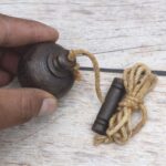 Handcrafted Vintage Iron Plumb Bob with Hanging String for Masonry, Carpentry, Surveying, and Construction