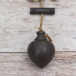 Handcrafted Vintage Iron Plumb Bob with Hanging String for Masonry, Carpentry, Surveying, and Construction