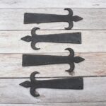vintage strap hinges, fleur de lis hinges, decorative iron hinges, rustic door hinges, barn door hinges, gate hinges, antique style hinges, farmhouse hardware, vintage door hardware, decorative strap hinge, rustic cabinet hinges, iron door hardware, shed door hinges, furniture hinges, restoration hardware, cottage door hardware, traditional door hinges