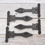 Vintage-Style Arrowhead Strap Hinges – Rustic Decorative Iron Door & Gate Hardware